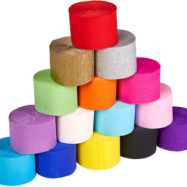 1roll 4.5cm*25 meters Crepe Paper Streamers Tissue Paper Roll Flower Craft  Making Birthday